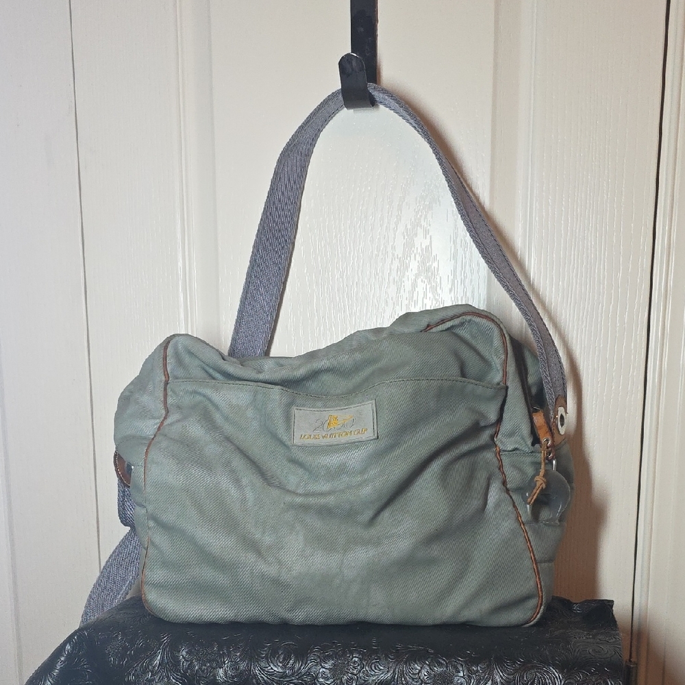 Louis Vuitton Cup Green Bag with Gray Accents